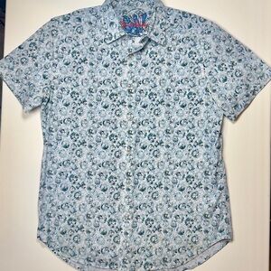 Robert Graham Light Blue Floral Short-Sleeve Button Down Shirt
